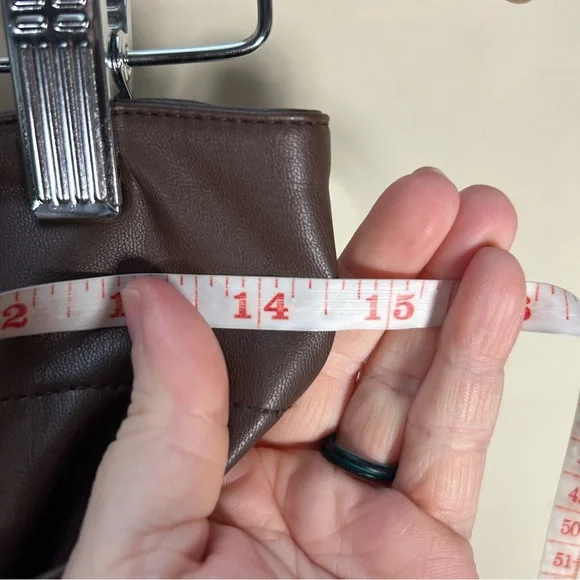 Anthropologie Maeve The Colette Faux Leather Chocolate Brown Crop Pants Size 28 - Picture 8 of 10